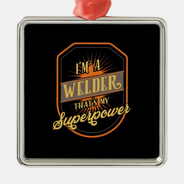 Welder Welding Metal Ornament (Front)