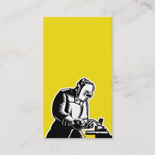 Customizable welder welding side view businesscard business cards