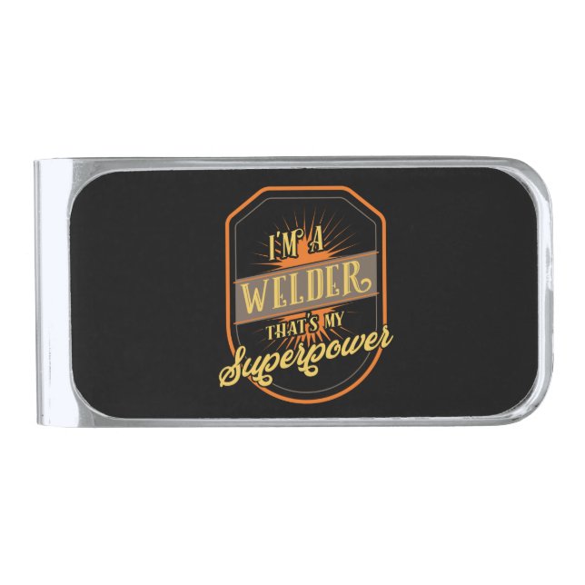 Welder Welding Silver Finish Money Clip (Front)