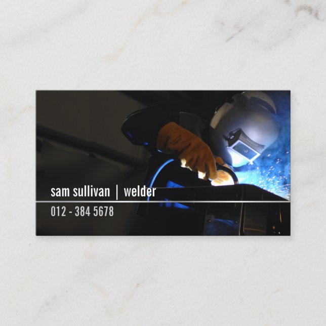 Welder Welding Sparks Trade Skills Business Card (Front)