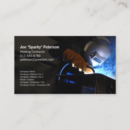 Customizable Welder Welding Business Card Welding Torch Sparks