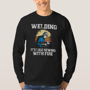 Welder Welding Vintage Retro Welding It's Like Sew T-Shirt