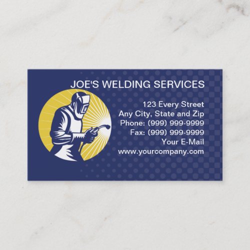welder welding  worker business card