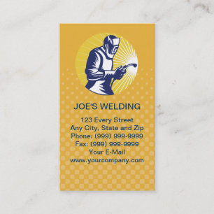 welder welding worker business card
