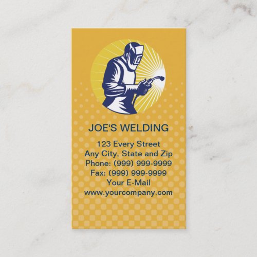 welder welding  worker business card