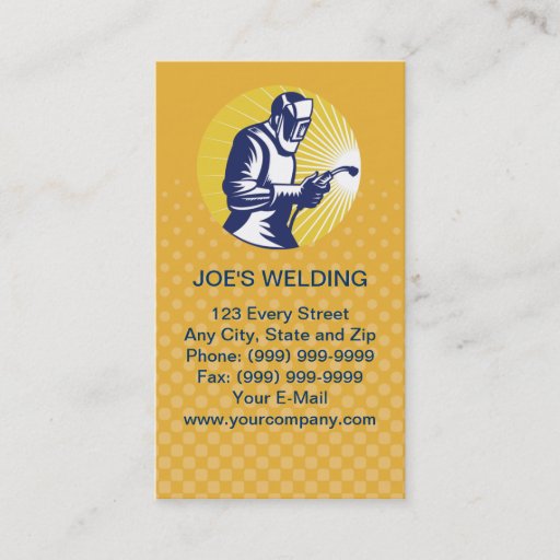 Customizable welder welding  worker business card