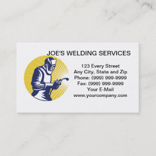 welder welding worker business card