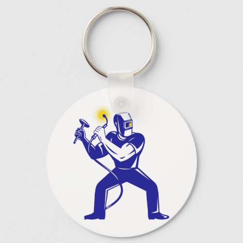 welder welding  worker cartoon keychain