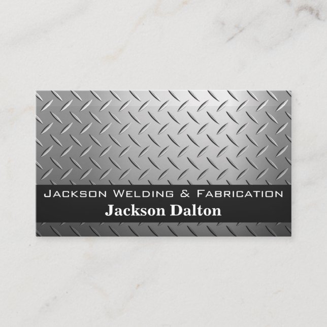 Welder Worker Logo | Metal Steel Rivets  Business Card (Front)