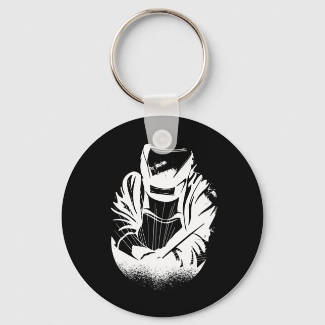 Welder Worker Silhouette Keychain (Front)