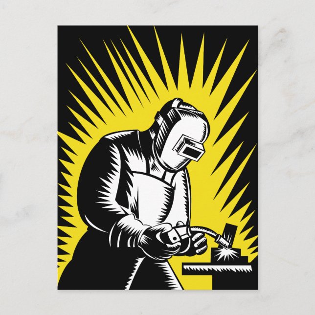 welder worker welding postcard (Front)