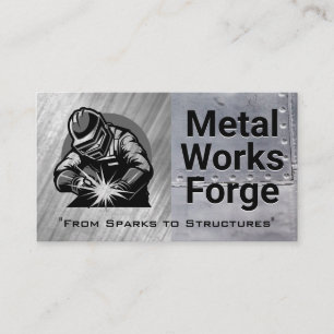 Welder Working Blue Collar Work Business Card
