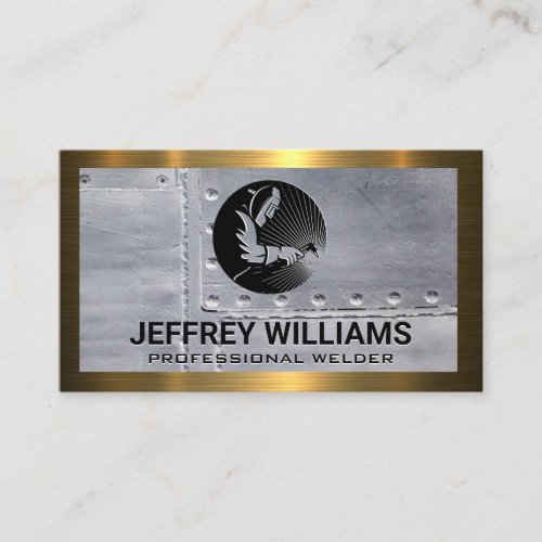 Welder Working  Metal Rivets Business Card