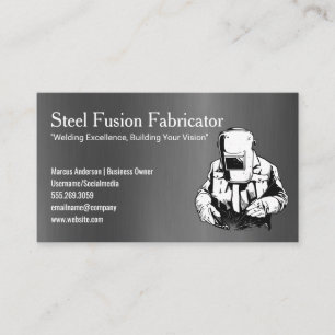 Welder Working on Metal   Blue Collar Business Card