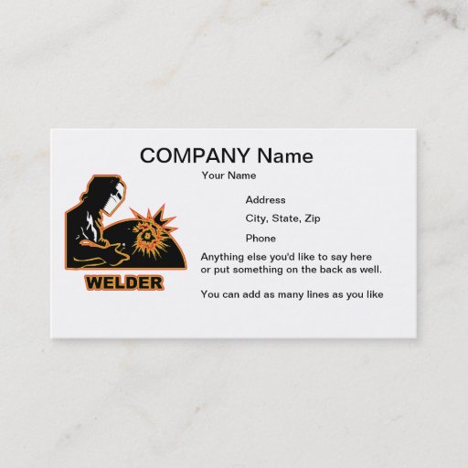Customizable Welders Business Card