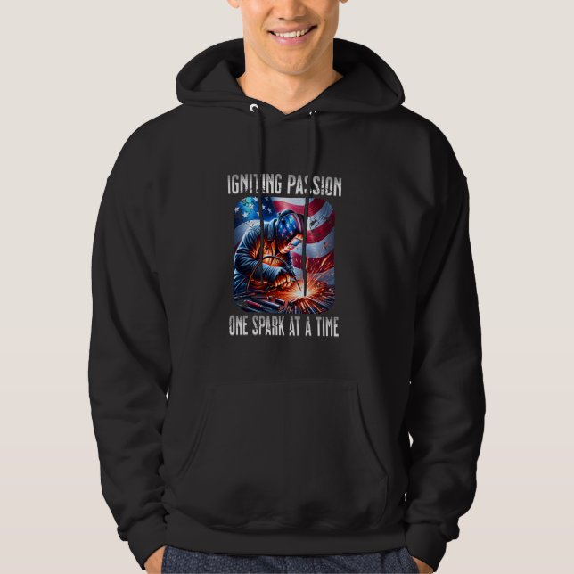 Welders Igniting Passion One Spark at a Time Weldi Hoodie (Front)