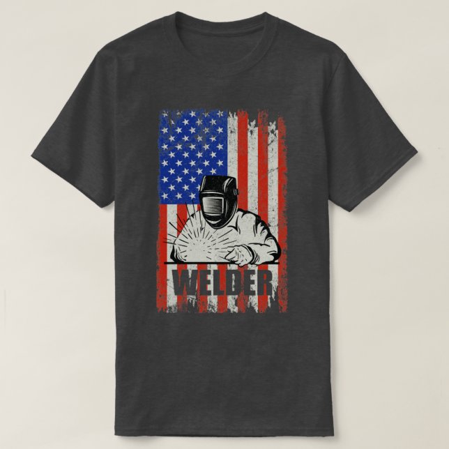 Welding American Flag Welder1 T-Shirt (Design Front)