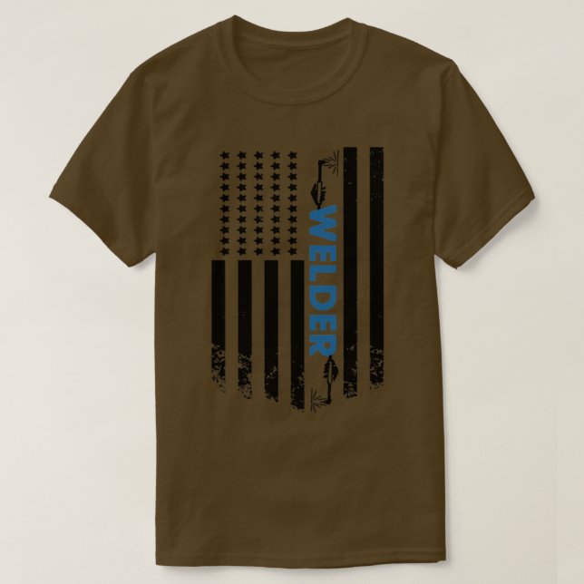 Welding American Welder Flag (2) T-Shirt (Design Front)