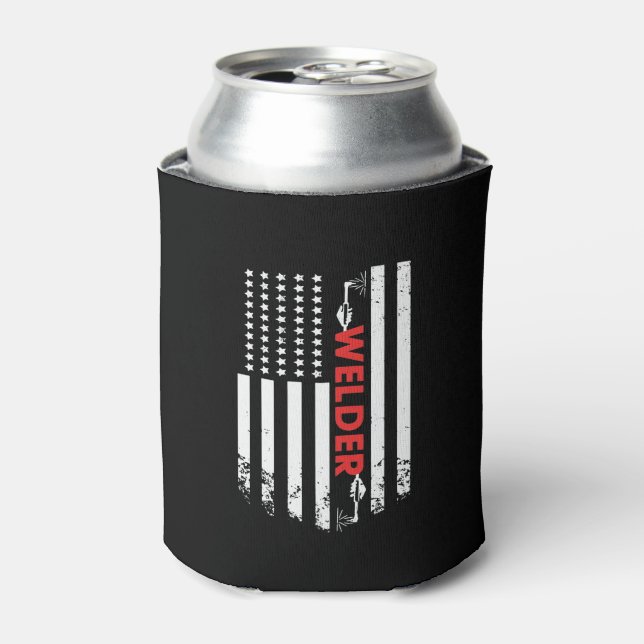 Welding - American Welder Flag Can Cooler (Can Front)