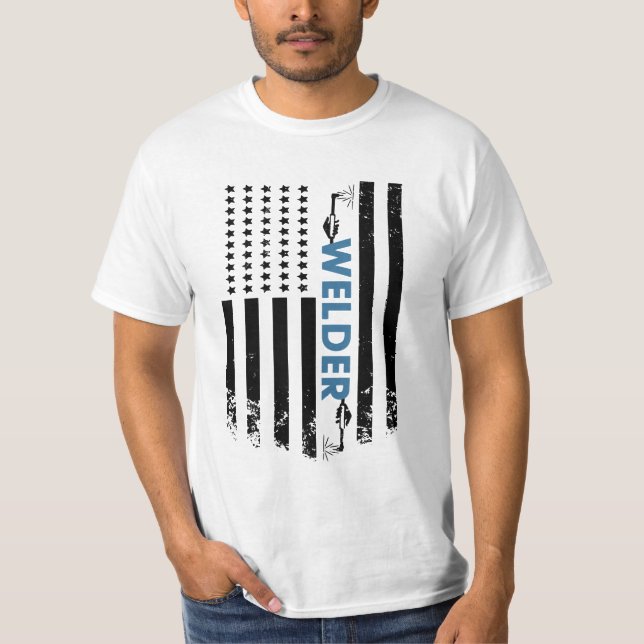 Welding - American Welder Flag T-Shirt (Front)