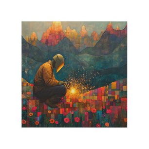 Welding Art - Mountain Landscape with Sparks