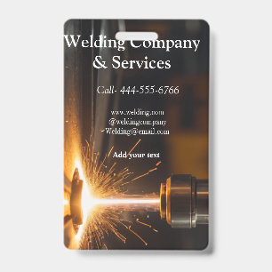 Welding contract construction add name contact no badge