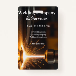 Welding contract construction add name contact no badge