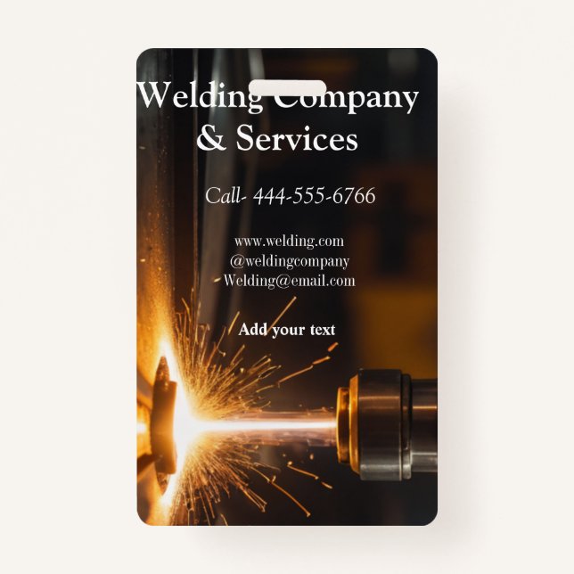 Welding contract construction add name contact no badge (Front)