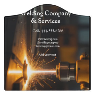 Welding contract construction add name contact no door sign