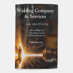 Welding contract construction add name contact no garden flag