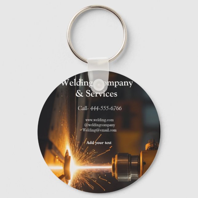Welding contract construction add name contact no keychain (Front)