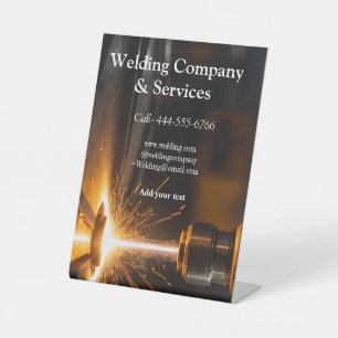 Welding contract construction add name contact no pedestal sign