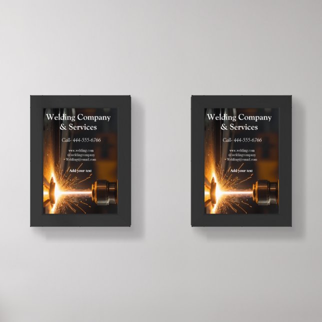 Welding contract construction add name contact no wall art sets (Front)