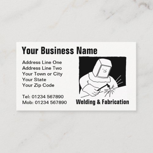 Welding  Fabrication Cartoon Business Card