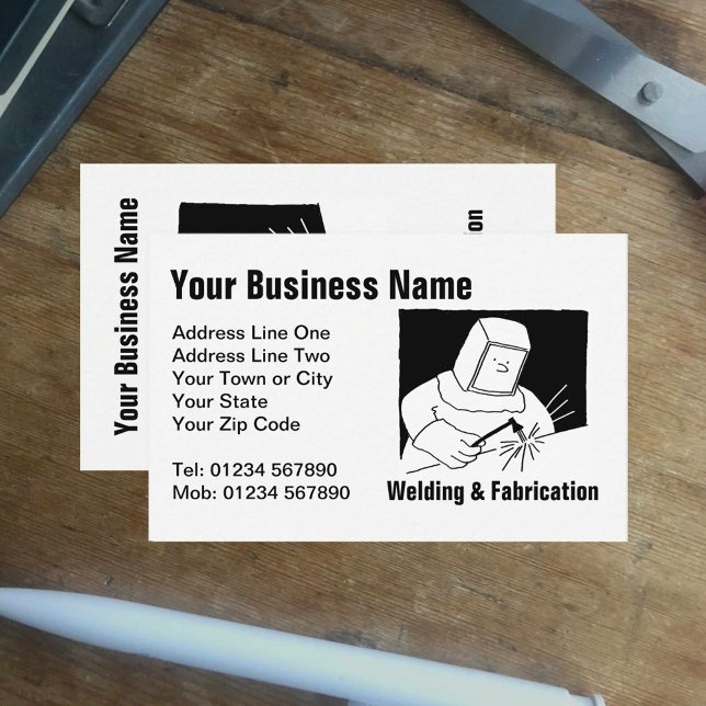 Welding & Fabrication Cartoon Business Card (Creator Uploaded)