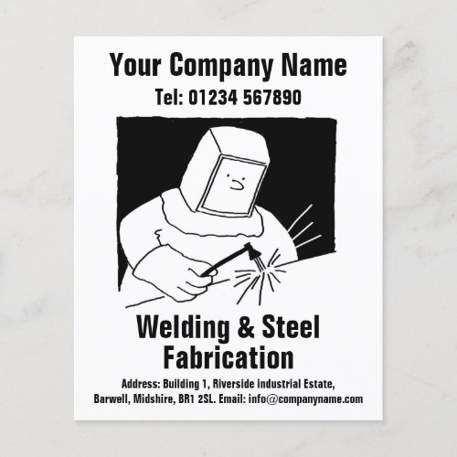 Welding  Fabrication Cartoon Design Flyer