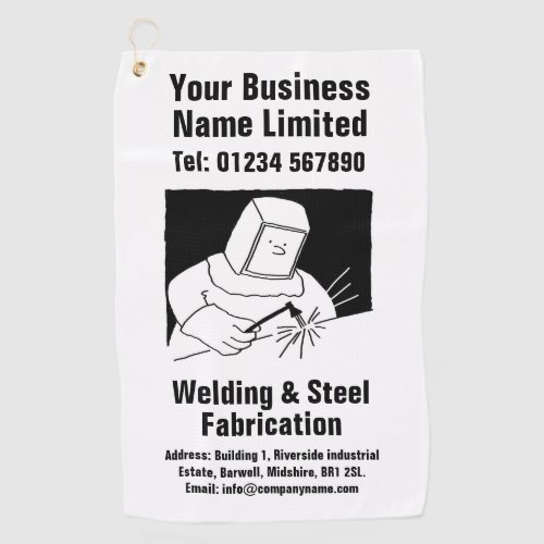 Welding  Fabrication Cartoon Design Golf Towel