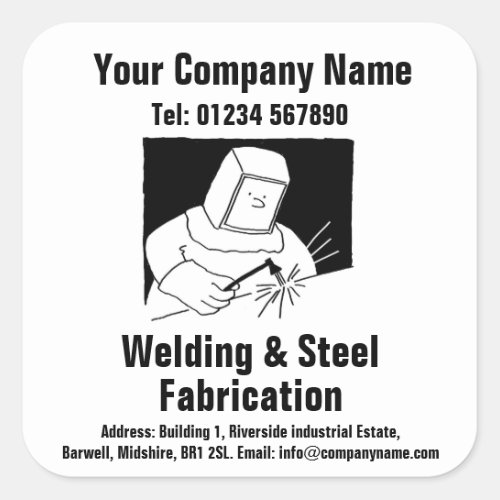 Welding  Fabrication Cartoon Design Square Sticker