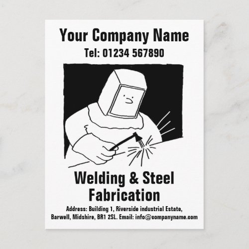 Welding  Fabrication Cartoon to Personalise Postcard