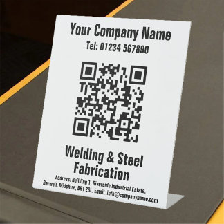 Welding & Fabrication QR Code Design Pedestal Sign