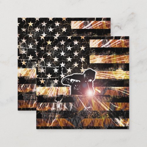 Welding Flag Sparks and Flames Discount Card