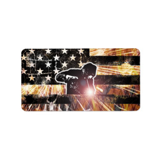 Welding Flag Sparks and Flames Label