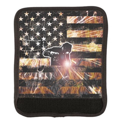Welding Flag Sparks and Flames Luggage Handle Wrap