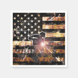 Welding Flag Sparks and Flames Napkins