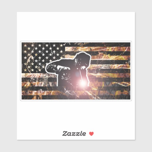 Welding Flag Sparks and Flames Sticker (Sheet)