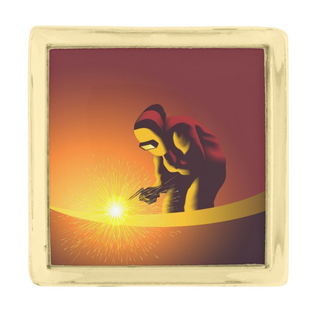 Welding Gold Finish Lapel Pin (Front)