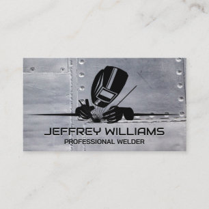 Welding Helmet   Metal Business Card