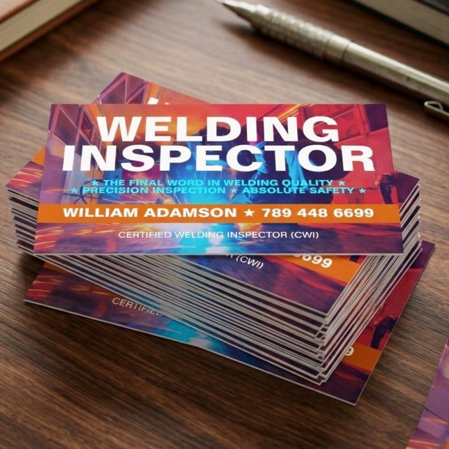 Welding Inspector | Customizable Consultant Business Card (Welding Business Cards)