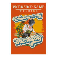 Welding is my therapy retro custom workshop name