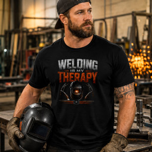 Welding Is My Therapy Shirt Funny Welder Tee
